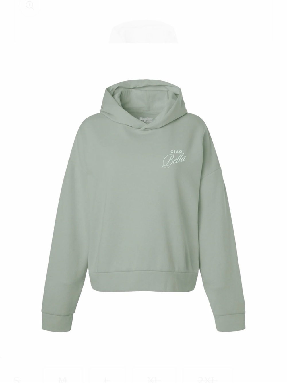 Ciao Bella Sage Green Cropped Hoodie- Heather McMAhan